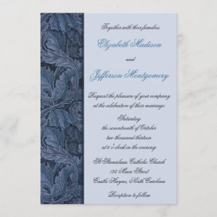 William Morris Blue Blätter Wedding Invitation Einladung