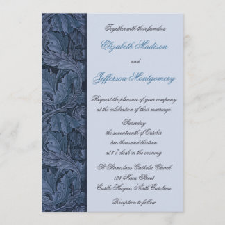 William Morris Blue Blätter Wedding Invitation Einladung