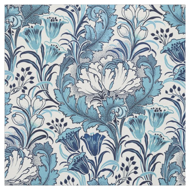 William Morris Blue Cream Floral Pattern Stoff (Muster)