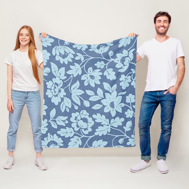 William Morris Blue Floral Design Fleecedecke (Beispiel)