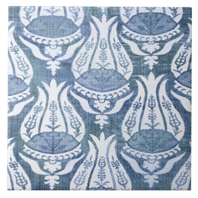 William Morris Blue Floral Pattern Classic Fliese (Vorderseite)