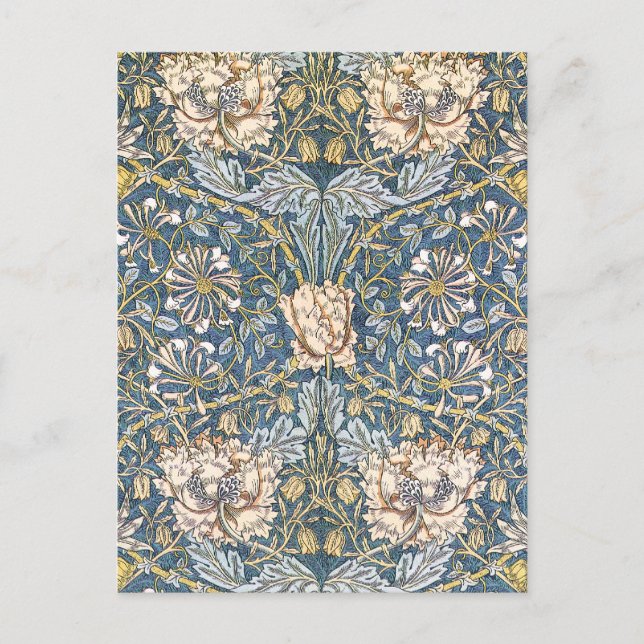 William Morris Blue Floral Postkarte (Vorderseite)