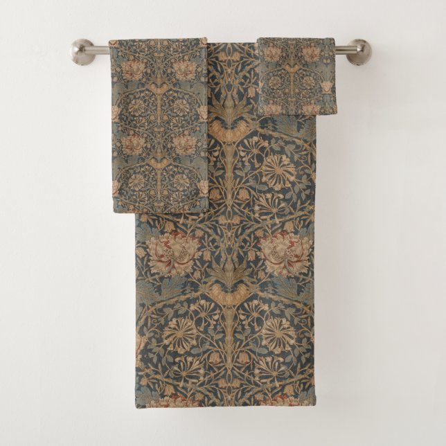 William Morris: Blue Honeysuckle Bath Towel Set (Insitu)