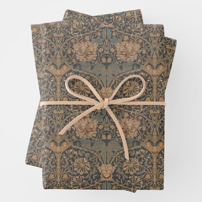 William Morris: Blue Honeysuckle Wrapping Paper Geschenkpapier Set (Beispiel)