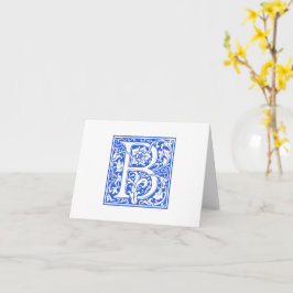 William Morris Blue Initial B Card & Envelope Karte