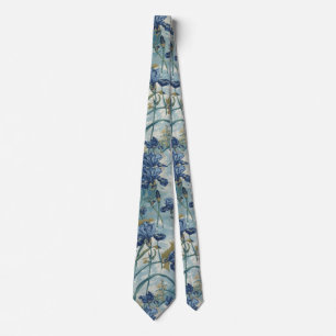William Morris Blue Iris vintage Blumenmuster Krawatte