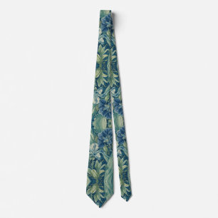 William Morris Blue Iris vintage florales Muster Krawatte