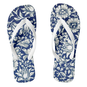 William Morris - Blue Mallow Flip Flops