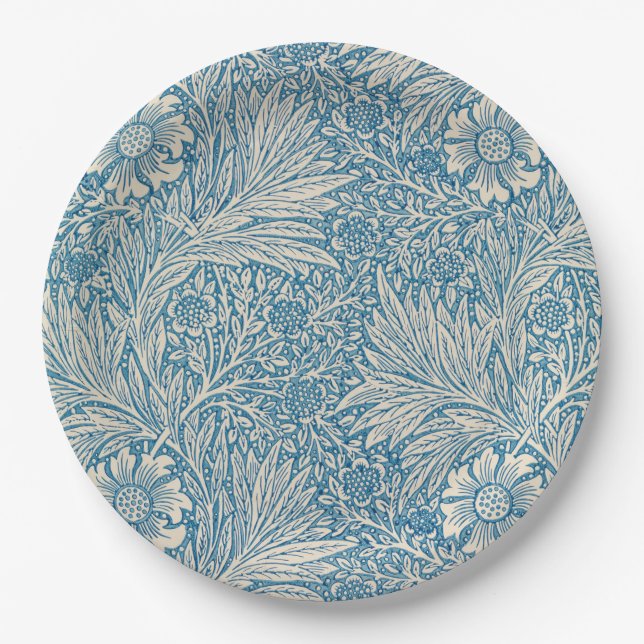 William Morris - Blue Marigold Floral Pappteller (Vorderseite)