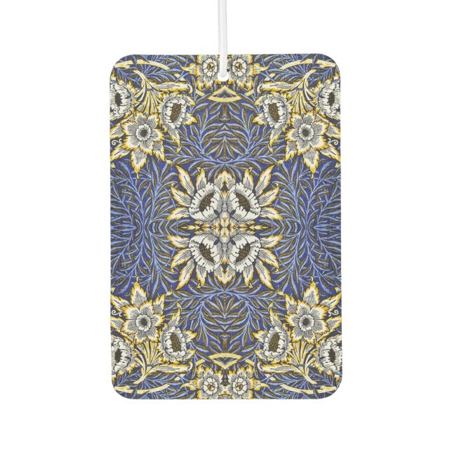 William Morris Blue und Gold Tulip Willow Design Autolufterfrischer (Vorderseite)