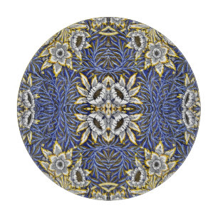 William Morris Blue und Gold Tulip Willow Design Schneidebrett