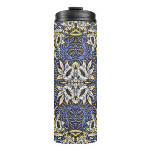 William Morris Blue und Gold Tulip Willow Design Thermosbecher
