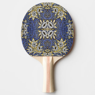William Morris Blue und Gold Tulip Willow Design Tischtennis Schläger
