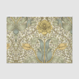 William Morris Blue Yellow Floral Tissue Paper Seidenpapier