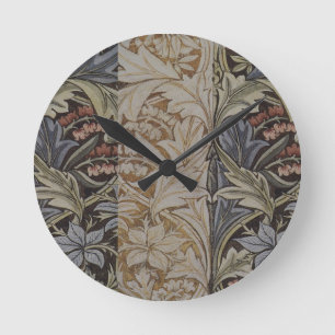 William Morris Bluebell Tapestry Design Runde Wanduhr