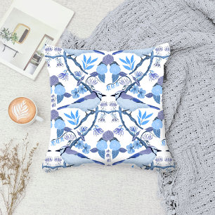 William Morris Bluejay Inspiriert Botanical Peri Kissen