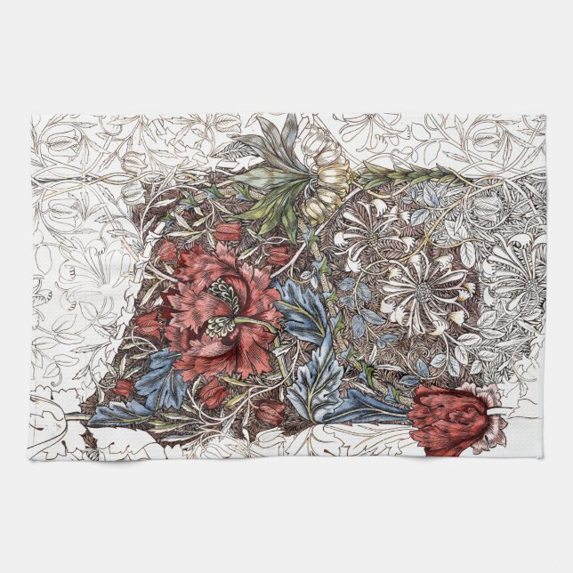 William morris Blume elegante Blumendarstellung Geschirrtuch (Horizontal)