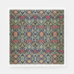 William Morris Blume Foliage Green Yellow Red Serviette