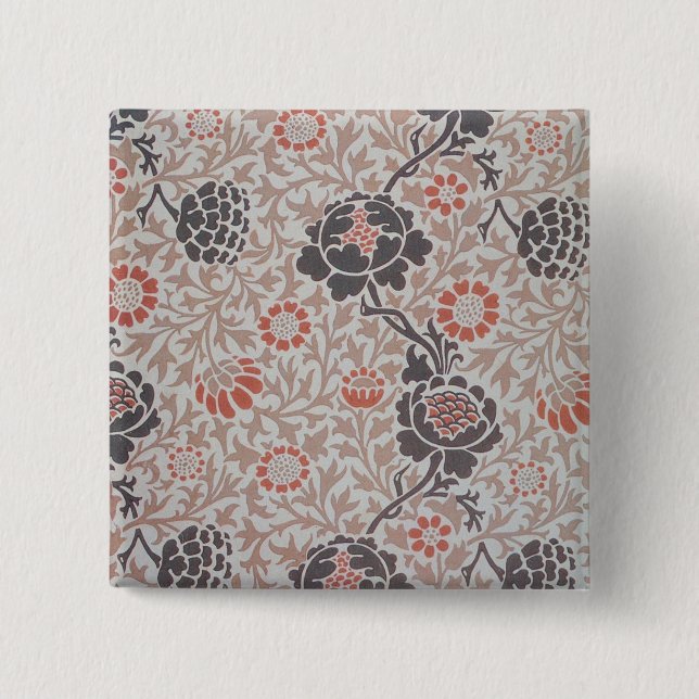 William Morris Blume Grafton Wallpaper Button (Vorderseite)