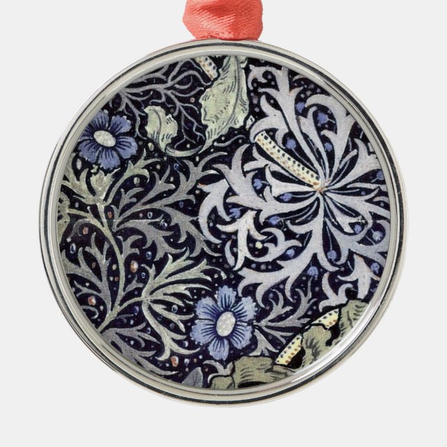 William Morris Blume Silbernes Ornament (Vorne)