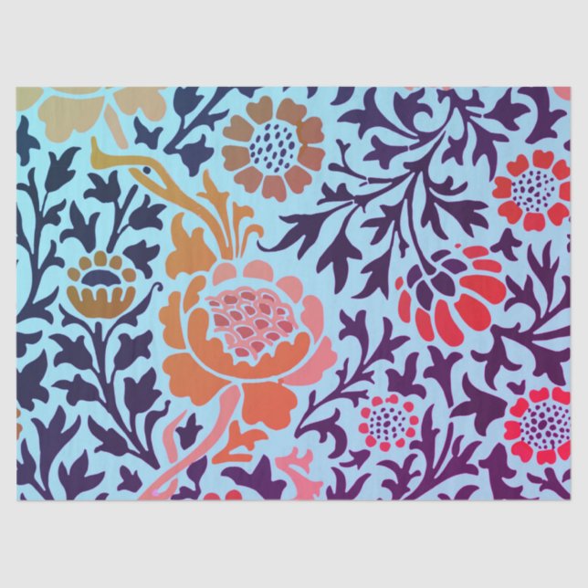 William Morris BLUME über BLUE Tissue Seidenpapier (Vorderseite)