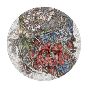 William Morris Blumen elegante florale Illustratio Schneidebrett