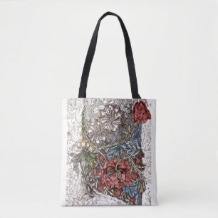 William morris blumen florale illustration rot bla