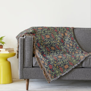 William Morris Blumen Laubwerk Grün Gelb Rot Decke
