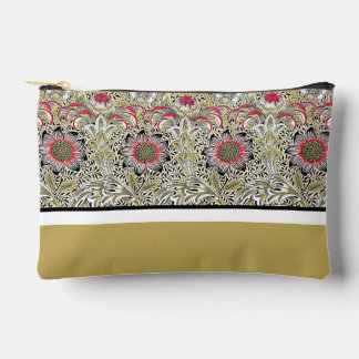 William Morris Blumen Rot Gelb Schwarz Zubehörtasche