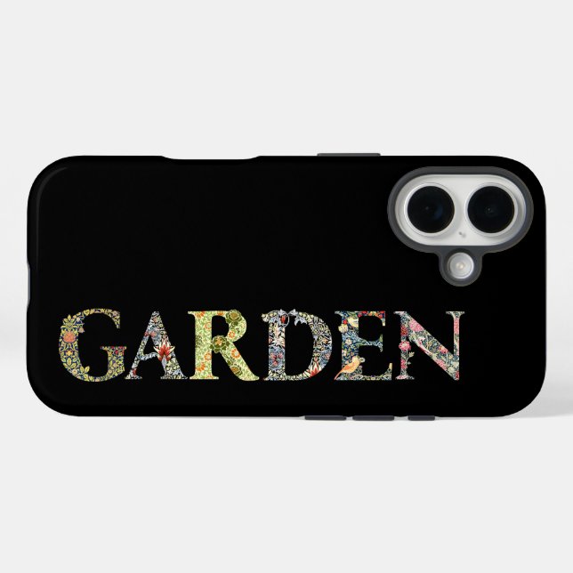 William Morris Blumengarten Motto und Rahmen Case-Mate iPhone Hülle (Rückseite (Horizontal))