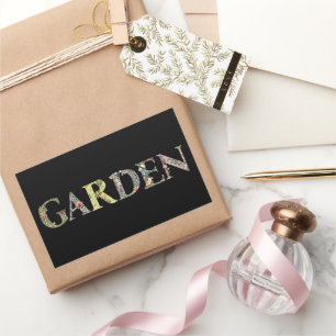 William Morris Blumengarten Motto und Rahmen Rechteckiger Aufkleber