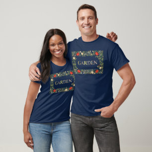 William Morris Blumengarten Motto und Rahmen T-Shirt