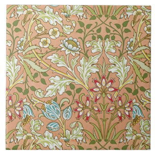William Morris Blumenmuster Blumen Rosa Blau Fliese