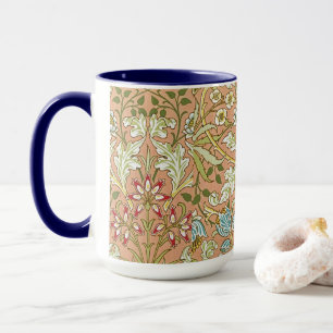 William Morris Blumenmuster Blumen Rosa Blau Tasse