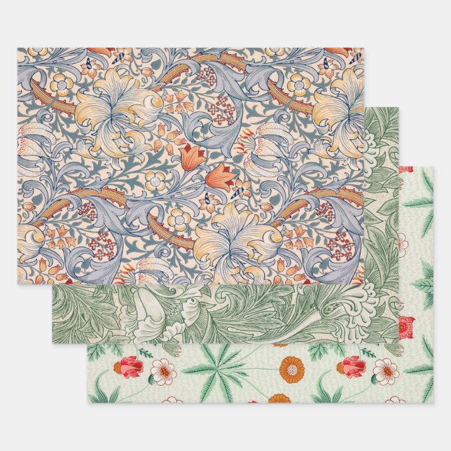 William Morris, Blumenmuster Geschenkpapier Set (Set)