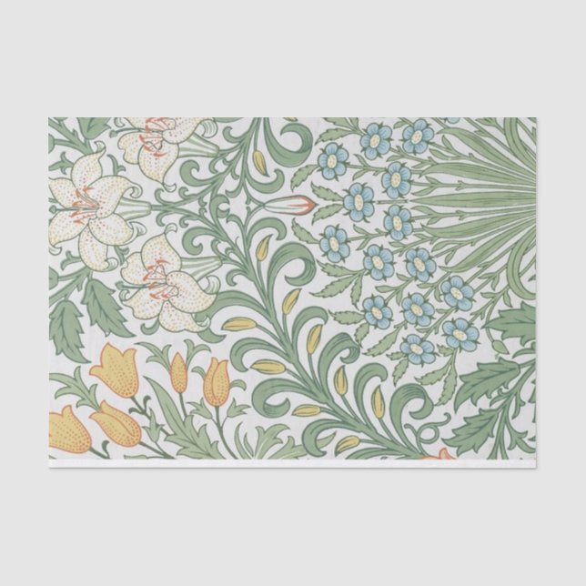 William Morris - Blumenmuster von Tulips & Lilies Seidenpapier (Vorderseite)