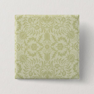 William Morris Borage vintage weiches grünes Damas Button