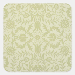 William Morris Borage Wedding Soft Green Quadratischer Aufkleber