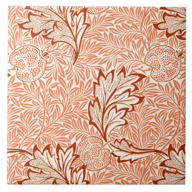 William Morris Botanical Apple Design Fliese (Vorderseite)