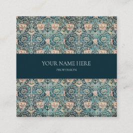 WILLIAM MORRIS BOTANICAL PATTERING BUSINESS CARD QUADRATISCHE VISITENKARTE