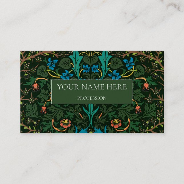WILLIAM MORRIS BOTANICAL PATTERING BUSINESS CARD VISITENKARTE (Vorderseite)