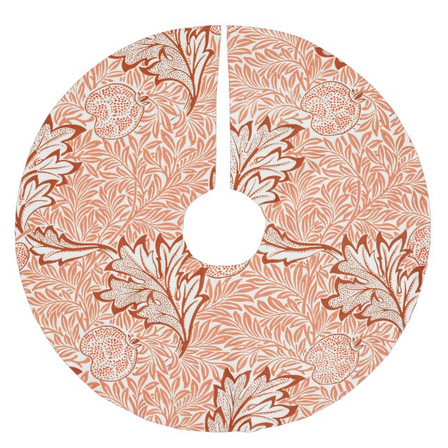 William Morris Botanischer Apfel-Entwurf Polyester Weihnachtsbaumdecke (Vorderseite)