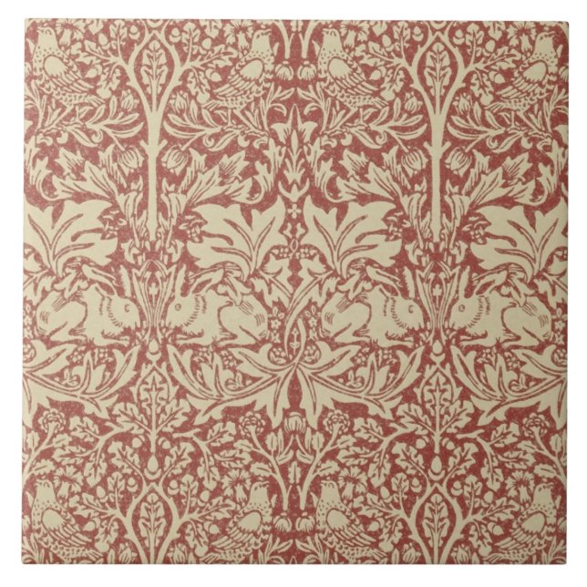 William Morris Brand Rabbit Design Keramik Tile Fliese (Vorderseite)