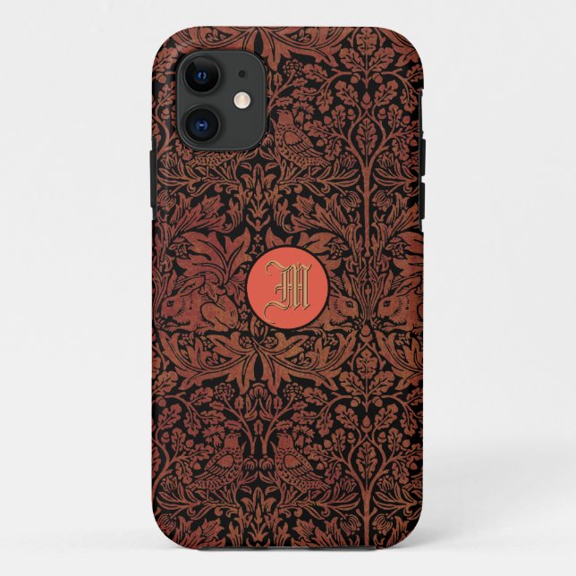 William Morris Brer Rabbit Kunstleder Monogramm Case-Mate iPhone Hülle (Rückseite)