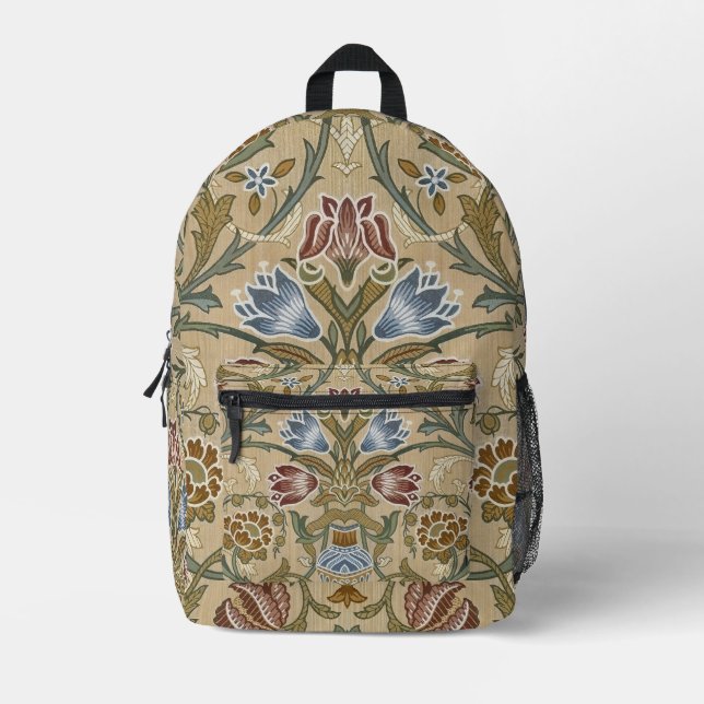 William Morris Brocade Elegant Bedruckter Rucksack (Vorderseite)
