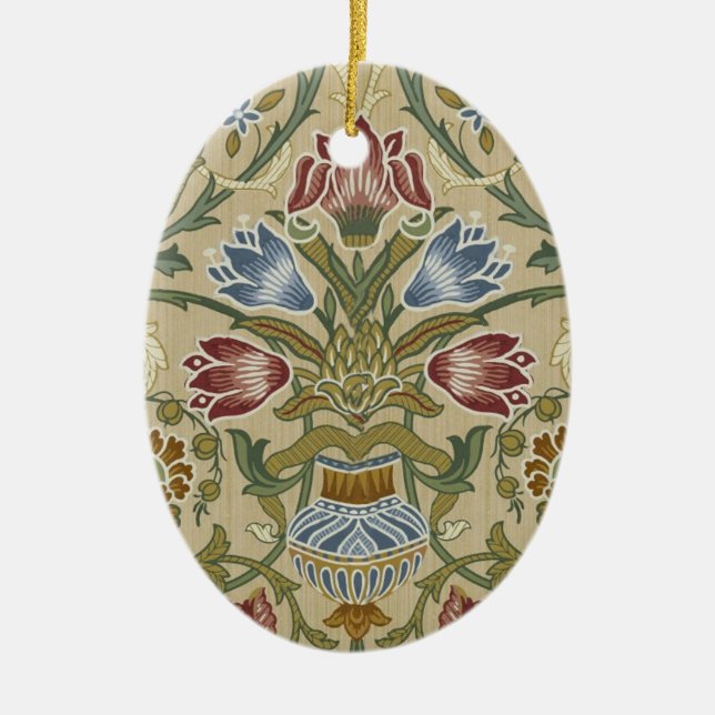 William Morris Brocade Floral Wallpaper Pattern Keramik Ornament (Vorne)