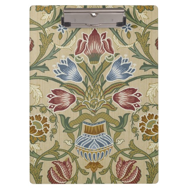William Morris Brocade Floral Wallpaper Pattern Klemmbrett (Vorderseite)