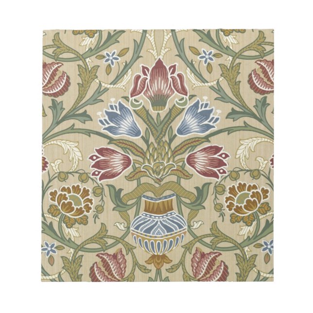 William Morris Brocade Floral Wallpaper Pattern Notizblock (Vorderseite)