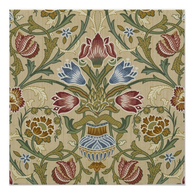 William Morris Brocade Floral Wallpaper Pattern Poster (Vorderseite)