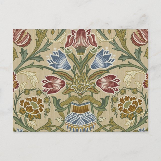 William Morris Brocade Floral Wallpaper Pattern Postkarte (Vorderseite)